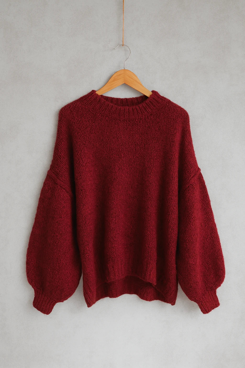 Kuscheliger Damen-Strickpullover aus Wollmix - burgunder
