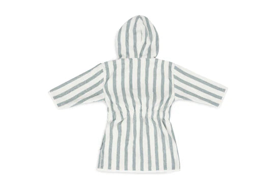 GOTS-zertifizierter Bademantel für Kinder von 1-2 Jahren, in Sea Green mit Kapuze, aus weicher Bio-Baumwolle für maximalen Komfort.