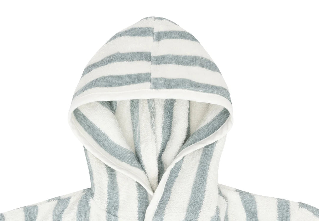 Bademantel "Stripe Terry" für Kinder, 1-2 Jahre, in Sea Green, aus weicher Bio-Baumwolle, sorgt für Komfort und Wärme nach dem Bad