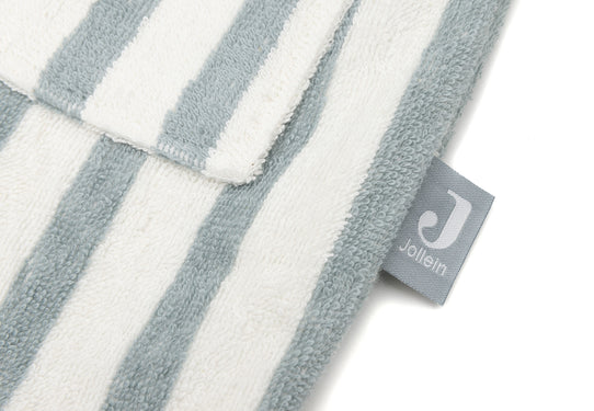 Bademantel "Stripe Terry" in Sea Green für 1-2 Jahre, perfekt für Ihr Kind nach dem Bad, aus umweltfreundlicher Bio-Baumwolle.