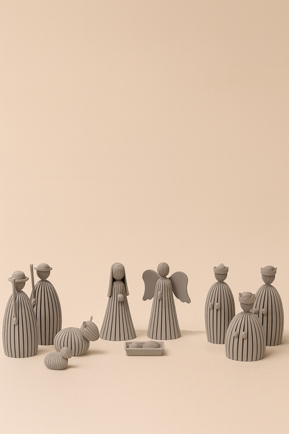 Weihnachtliche Krippe im minimalistischem Stil