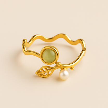 Golden Leaf Harmony Ring
