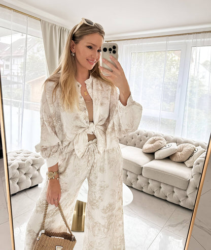 Coole Musselin-Bluse in beige