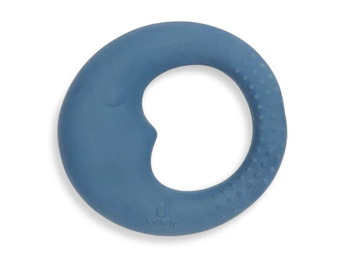 Jollein Beißring „Moons“ in Jeans Blue aus Naturkautschuk – sanfte Zahnungslinderung für Ihr Baby.