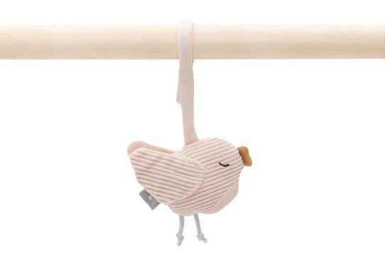Stofftiere im Lovely Birds Design für das Baby-Gym