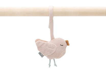 Stofftiere im Lovely Birds Design für das Baby-Gym