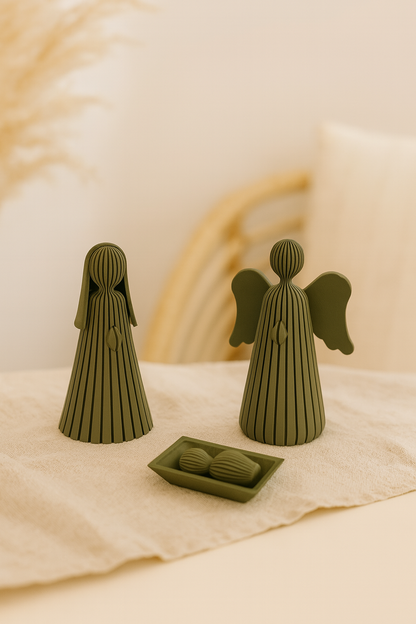 Weihnachtliche Krippe im minimalistischem Stil