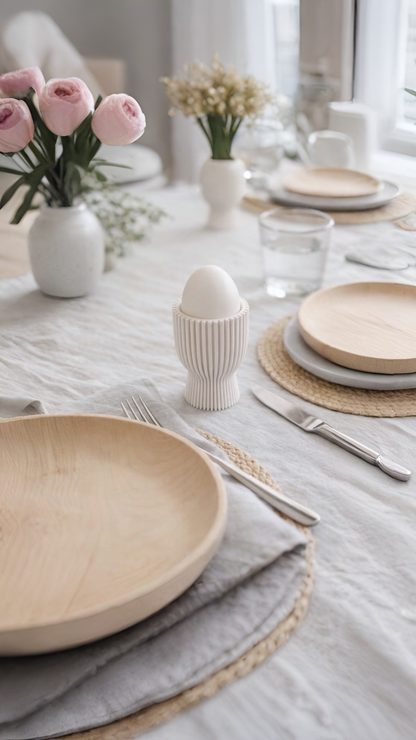Minimalistischer Eierbecher mit Rillenstruktur – Skandi Design