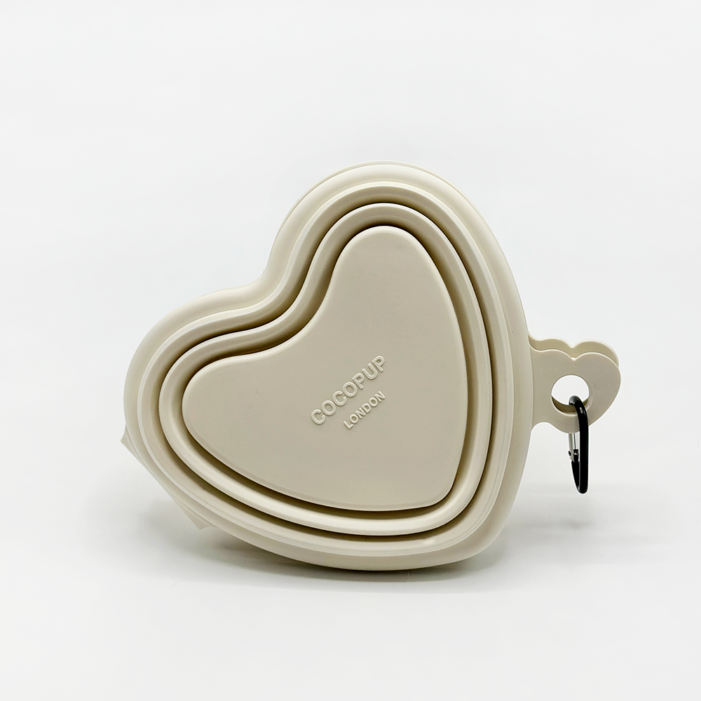 COCOPUP London - Faltbare Schüssel in Herzform - Creme