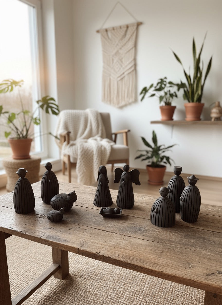 Weihnachtliche Krippe im minimalistischem Stil