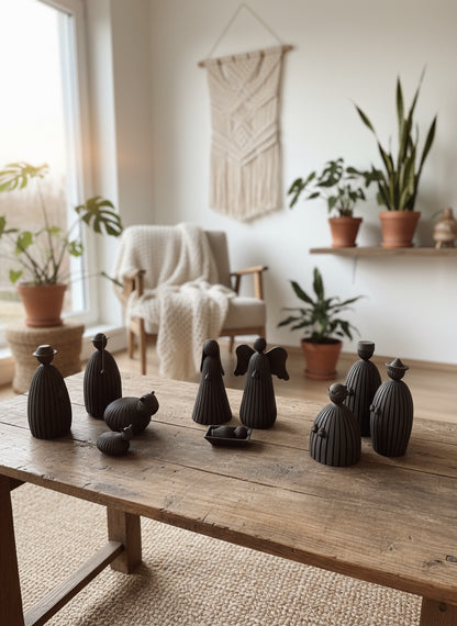 Weihnachtliche Krippe im minimalistischem Stil