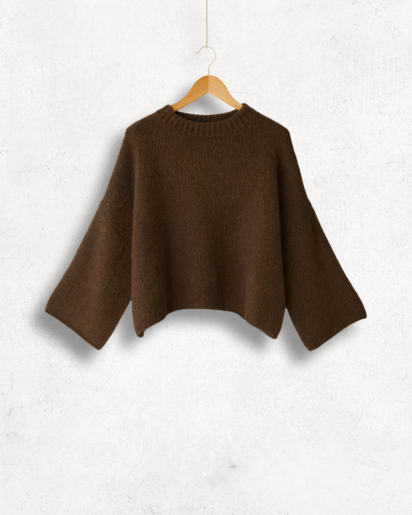 Oversize Pullover aus Wolle & Mohair - dunkelbraun