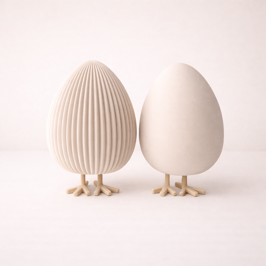 Skandi Deko-Ei mit Füßen | 3D-Druck | glatt, geriffelt oder rau | GROSS
