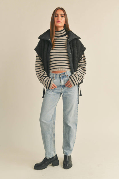 Oversized Utility Weste aus Teddyfleece