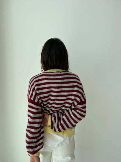 Weicher Strickpullover PIA mit Streifenmuster