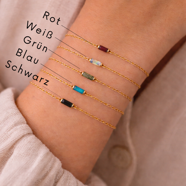 Zartes Armband mit farbigem Stein