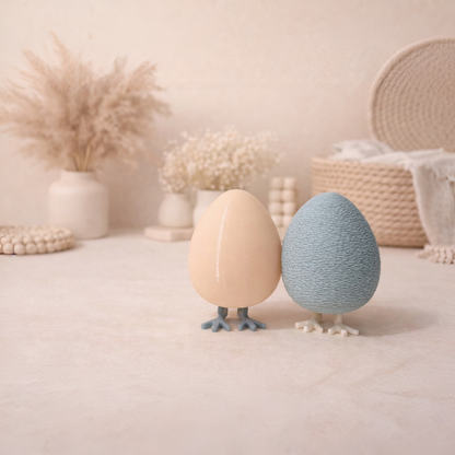 Skandi Deko-Ei mit Füßen | 3D-Druck | glatt, geriffelt oder rau