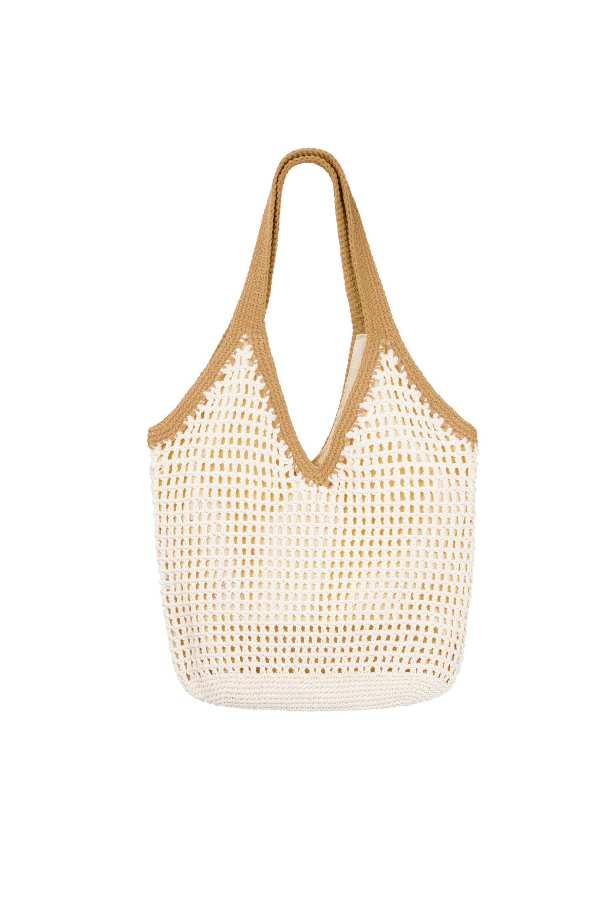 Modische Häkeltasche mit Kontrastdetail und geräumigem Innenfach