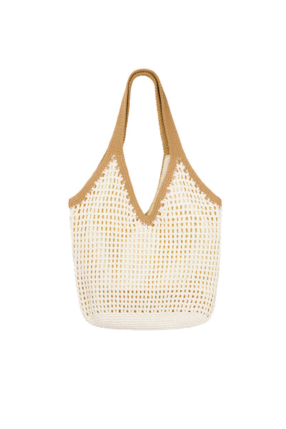 Modische Häkeltasche mit Kontrastdetail und geräumigem Innenfach