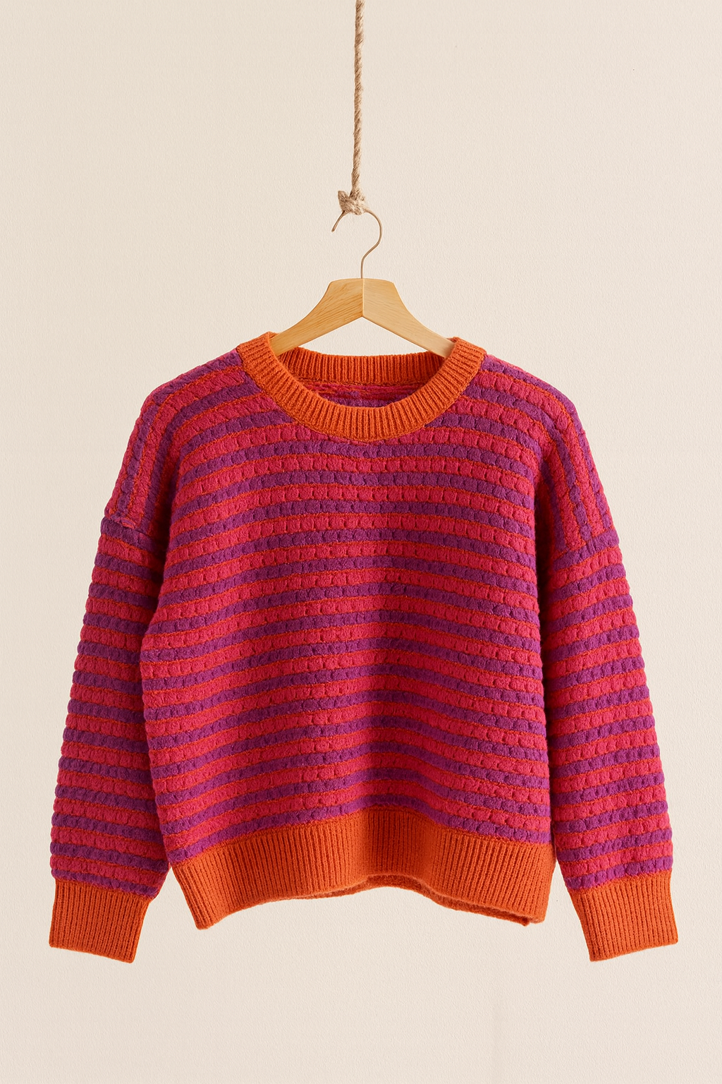 Orange und lila Gestreifter Pullover COPIA