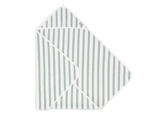 Jollein - Kapuzenhandtuch 75x75cm Stripe Terry - Sea Green - GOTS - Elli by Lena & Lisa