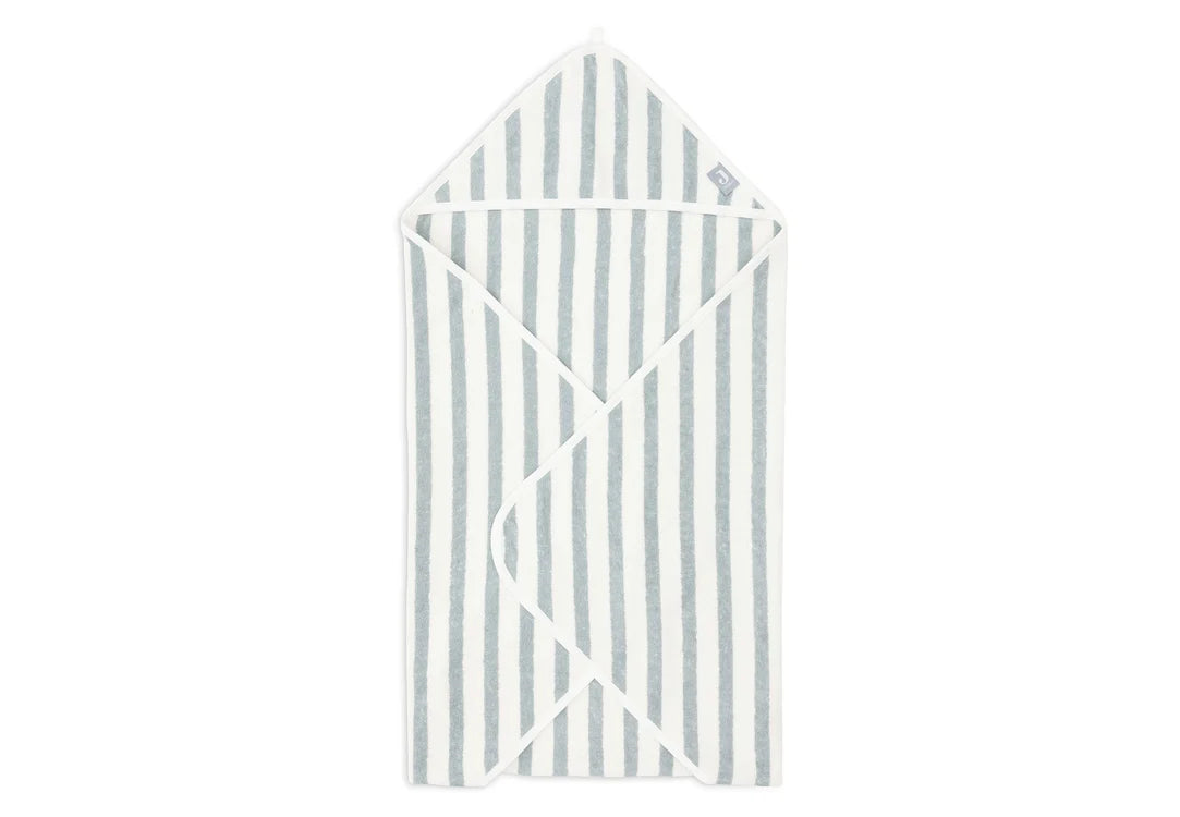 Jollein - Kapuzenhandtuch 75x75cm Stripe Terry - Sea Green - GOTS - Elli by Lena & Lisa