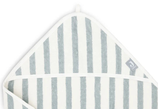 Jollein - Kapuzenhandtuch 75x75cm Stripe Terry - Sea Green - GOTS - Elli by Lena & Lisa