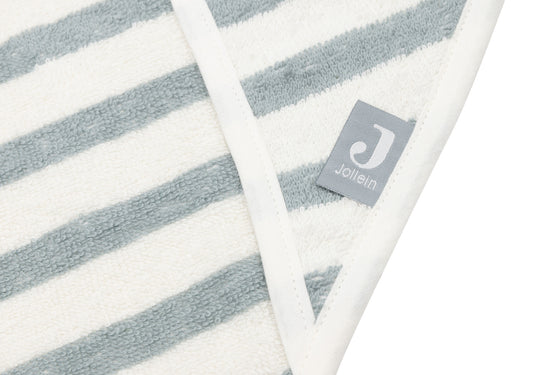Jollein - Kapuzenhandtuch 75x75cm Stripe Terry - Sea Green - GOTS - Elli by Lena & Lisa