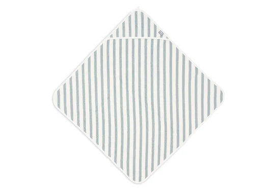 Jollein - Kapuzenhandtuch 75x75cm Stripe Terry - Sea Green - GOTS - Elli by Lena & Lisa