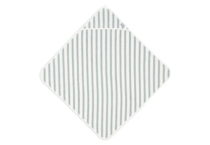 Jollein - Kapuzenhandtuch 75x75cm Stripe Terry - Sea Green - GOTS - Elli by Lena & Lisa