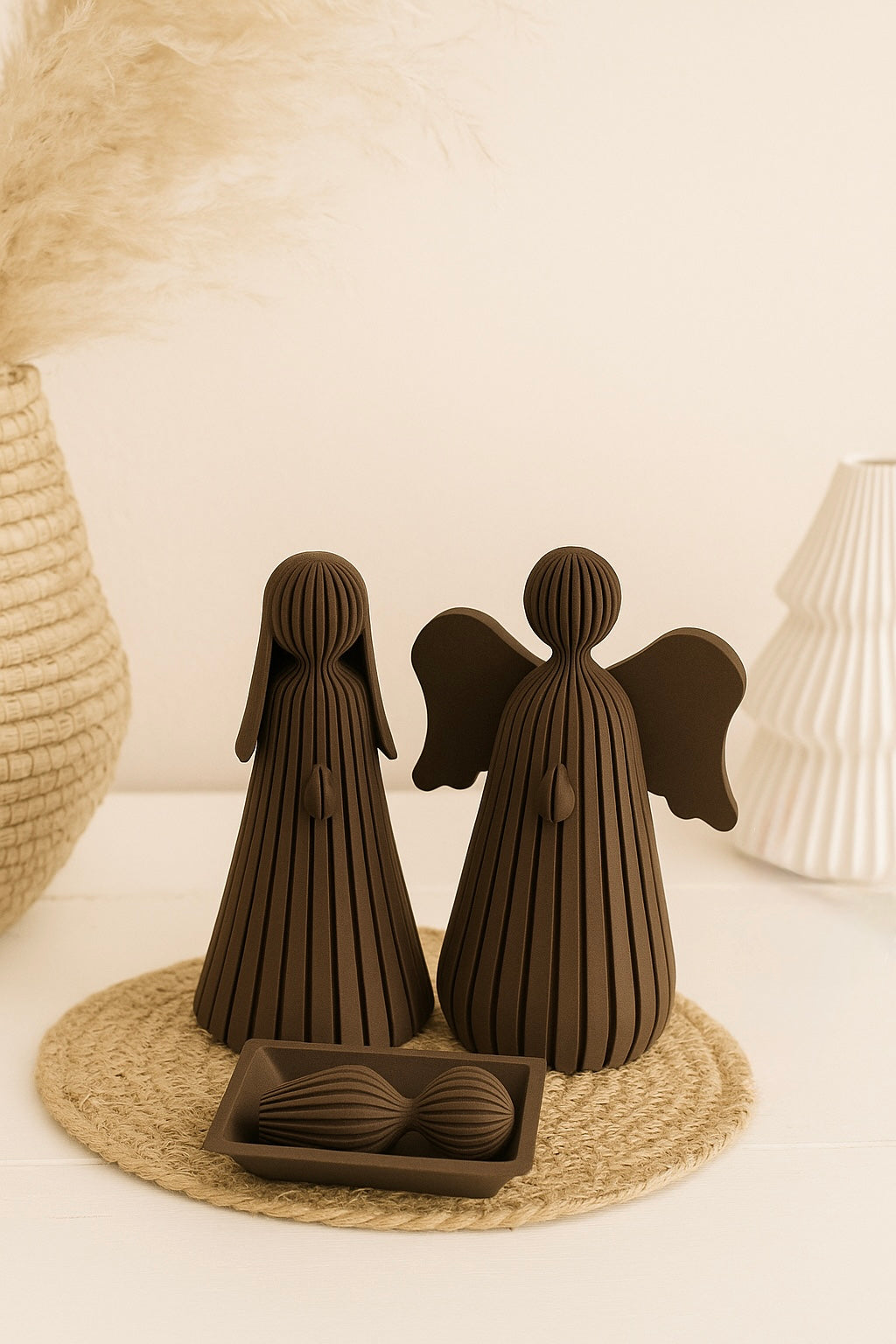 Weihnachtliche Krippe im minimalistischem Stil