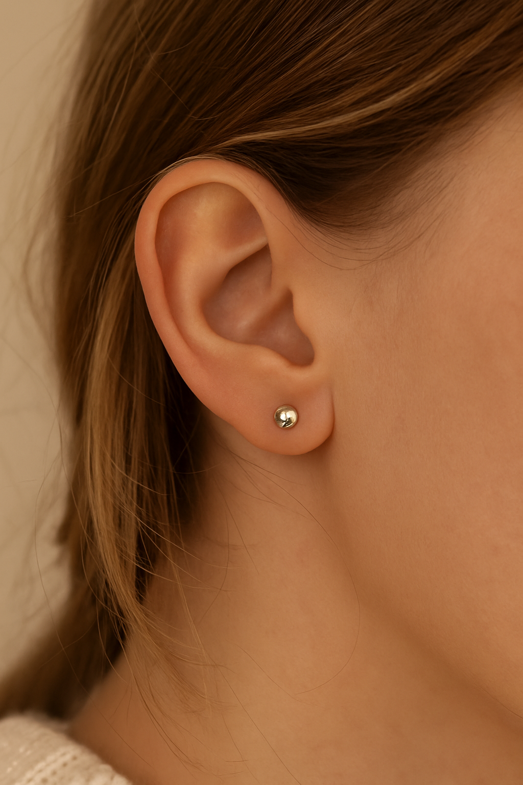 Süße Ohrstecker mit Kugel und Stab - beidseitig tragbar