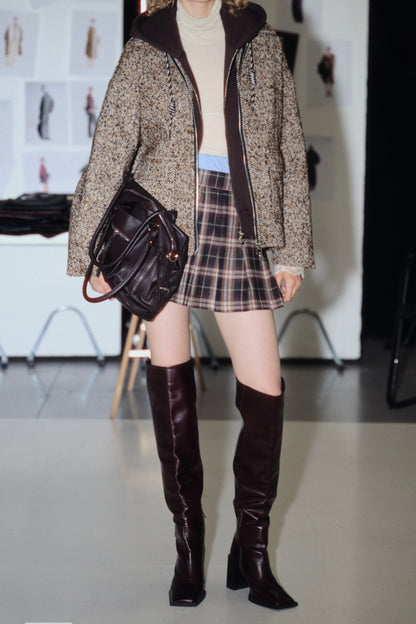 Wollmix Tweed-Jacke mit Taschen