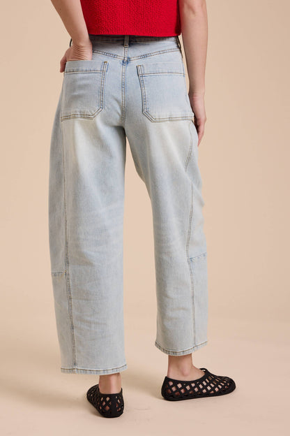 Barrel-Jeans in blau