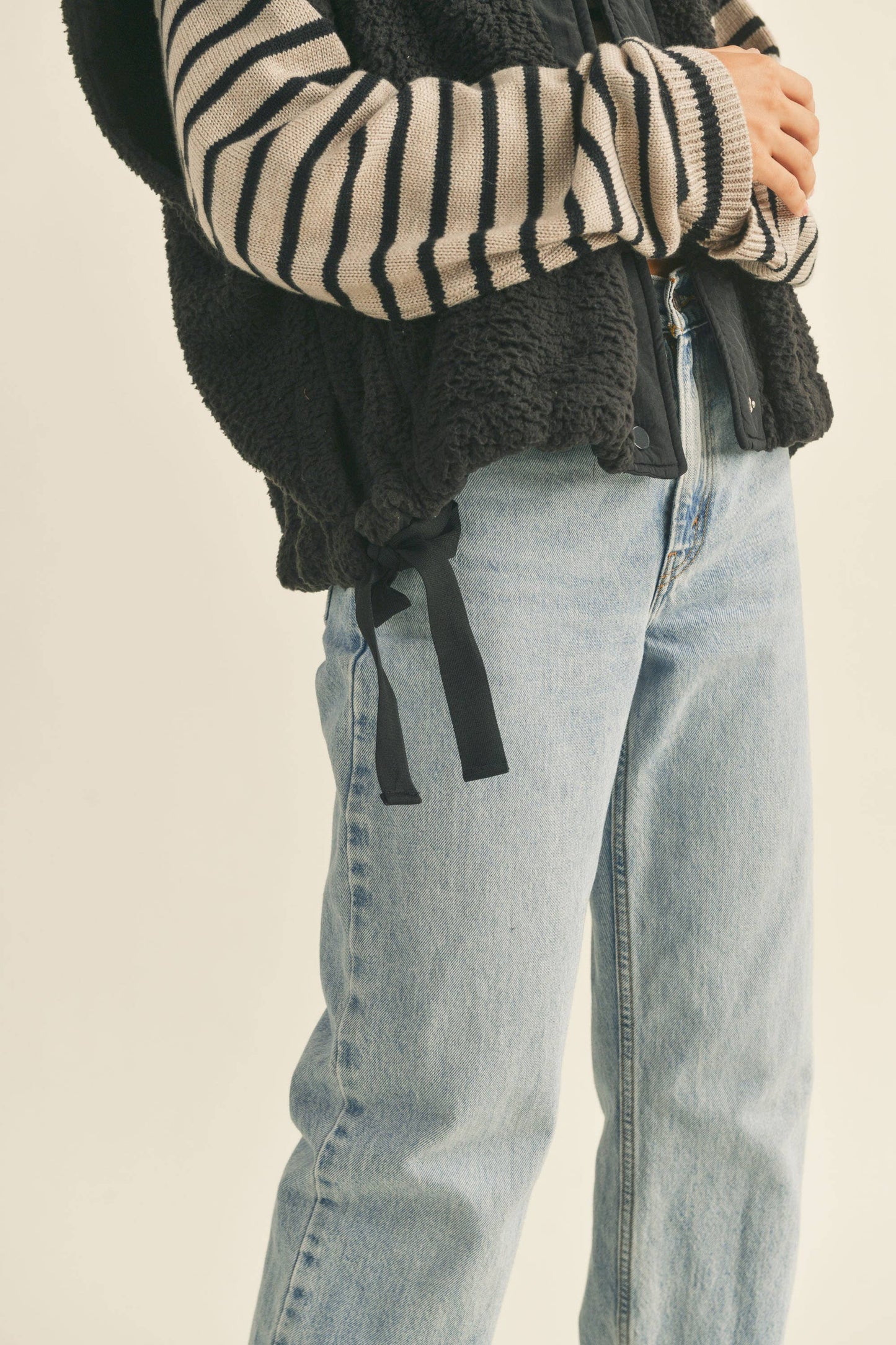 Oversized Utility Weste aus Teddyfleece