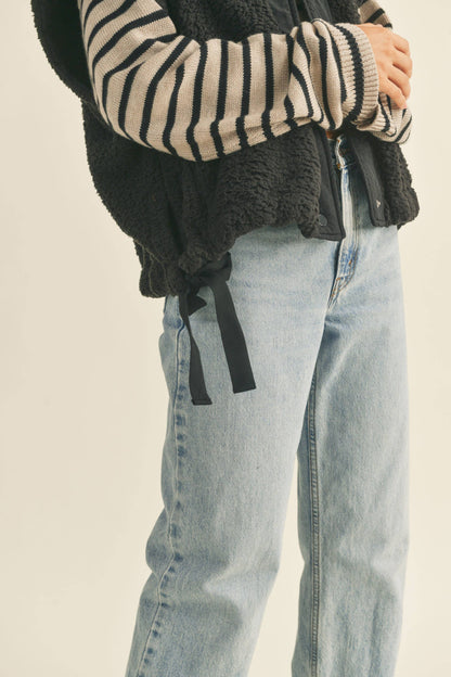 Oversized Utility Weste aus Teddyfleece
