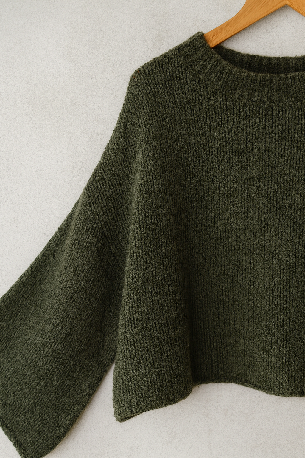 Oversize Pullover aus Wolle & Mohair - Khaki