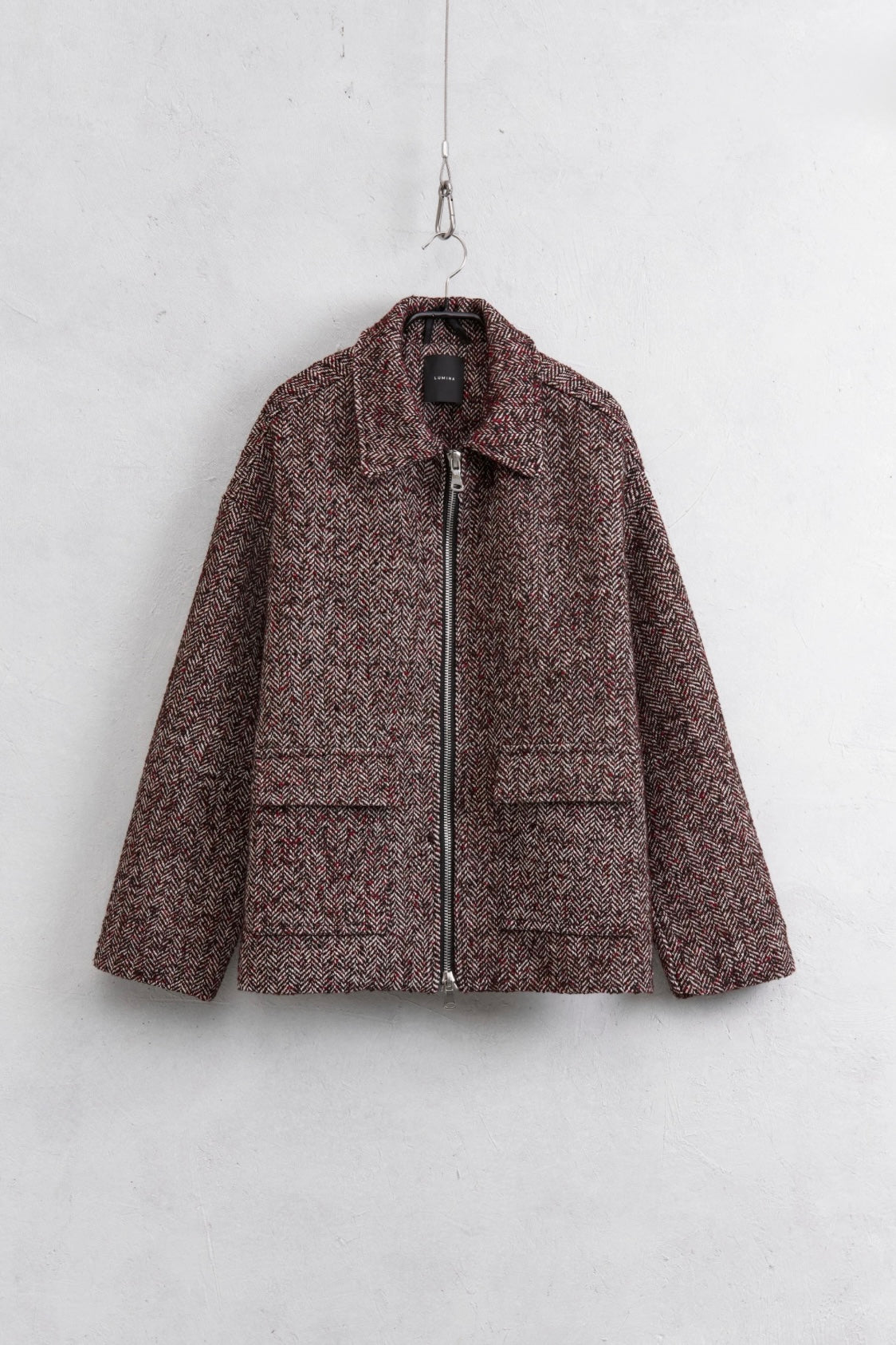 Wollmix Tweed-Jacke mit Taschen