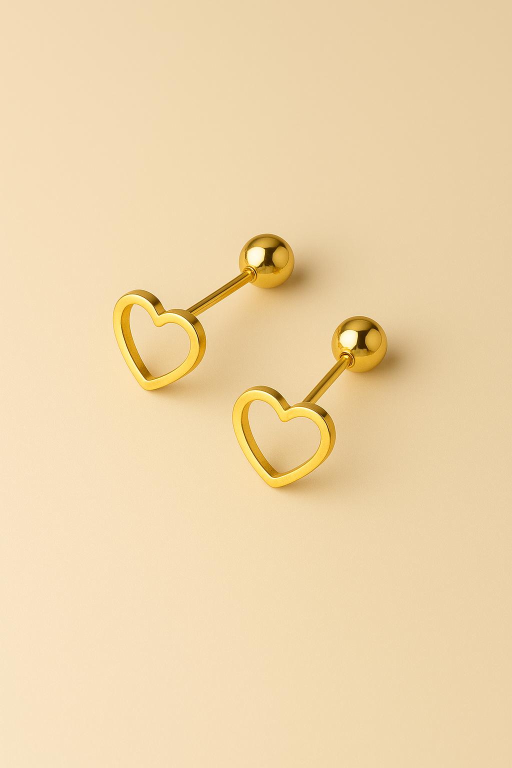 Herz Ohrstecker Gold – Minimalistische Ohrringe in Herzform