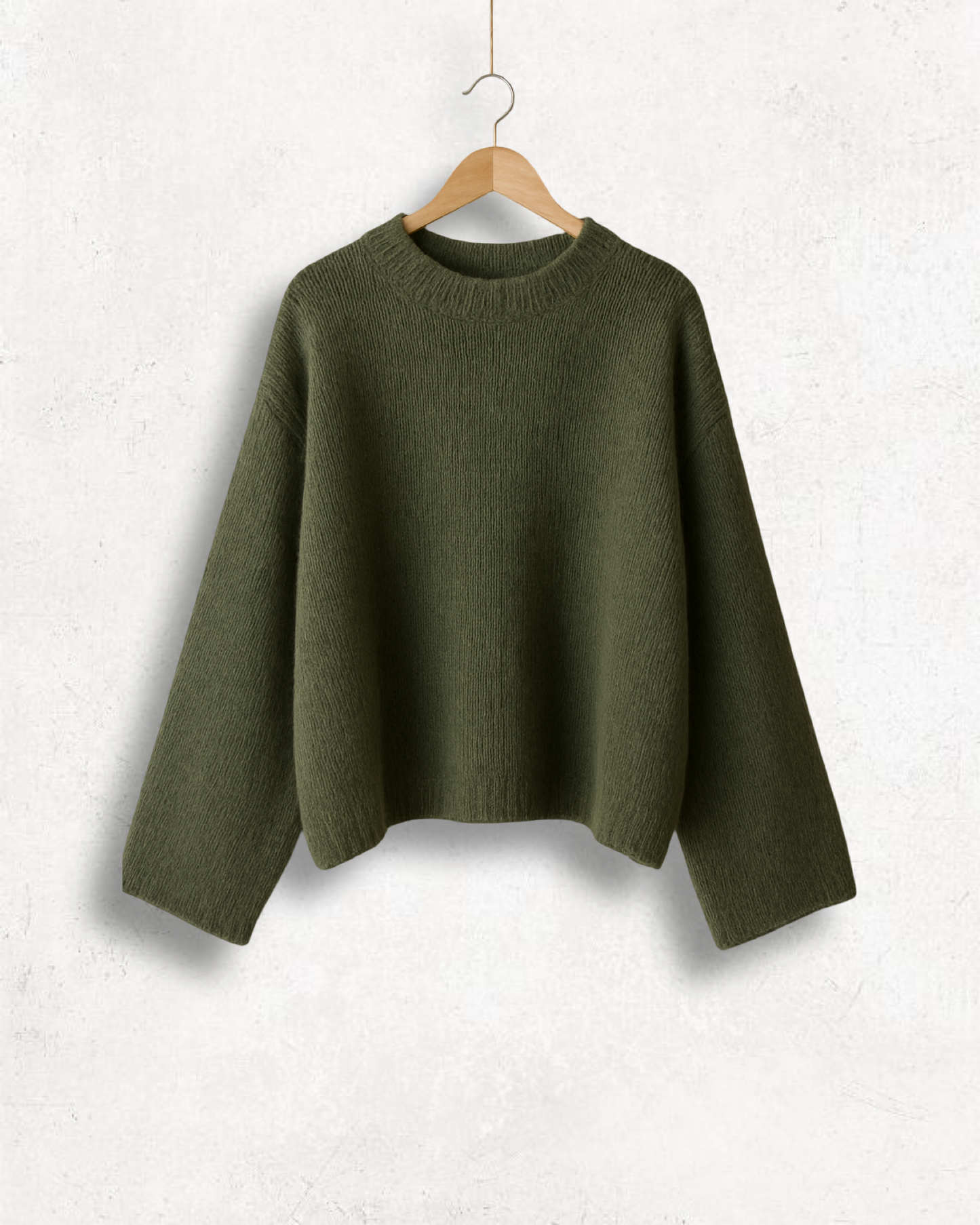 Oversize Pullover aus Wolle & Mohair - Khaki