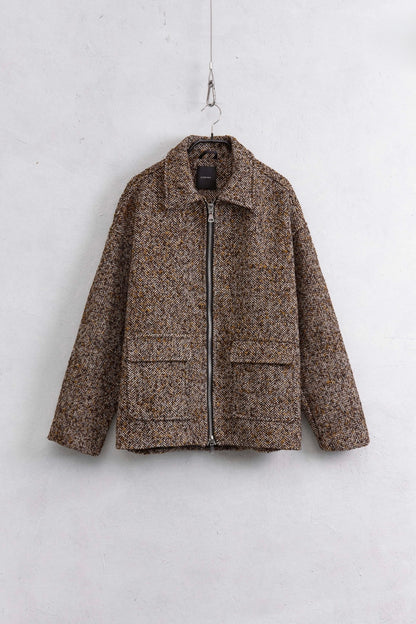 Wollmix Tweed-Jacke mit Taschen
