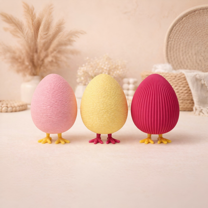 Skandi Deko-Ei mit Füßen | 3D-Druck | glatt, geriffelt oder rau