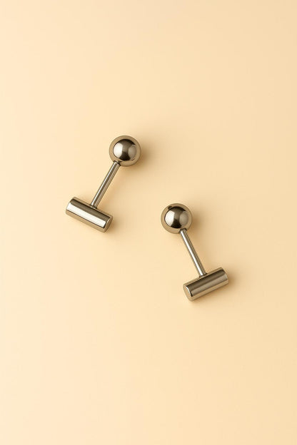 Süße Ohrstecker mit Kugel und kurzem Stab - beidseitig tragbar