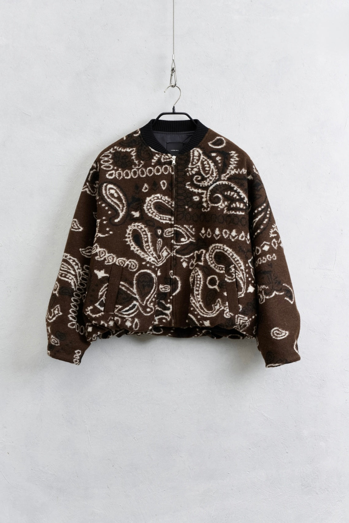 Bomberjacke mit Paisley-Print aus Wollmix