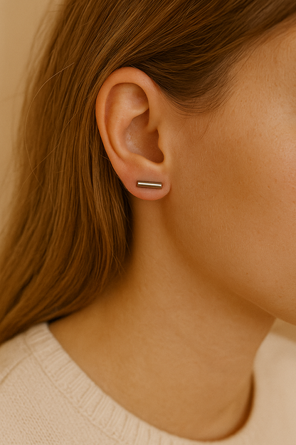 Süße Ohrstecker mit Kugel und Stab - beidseitig tragbar