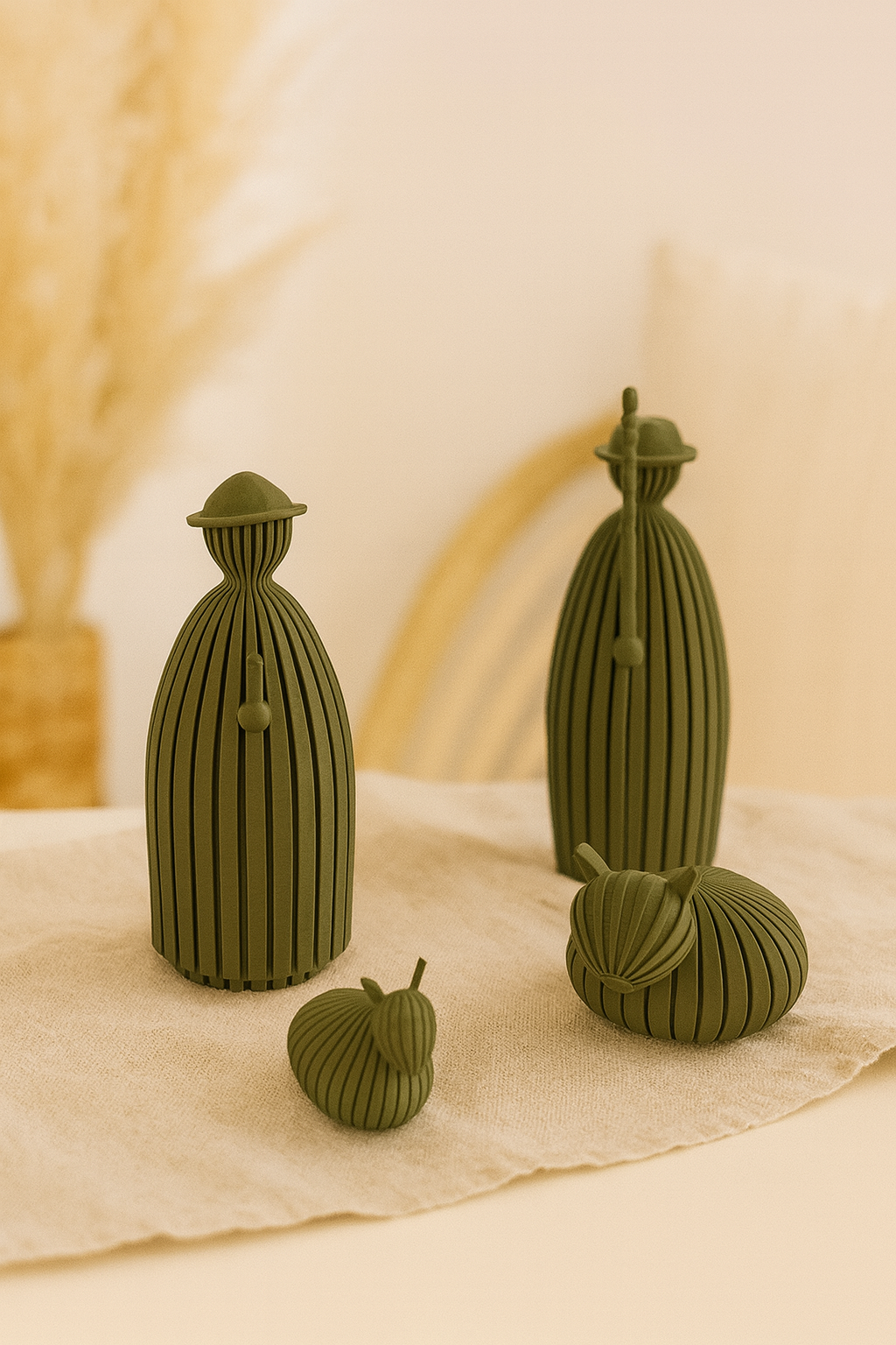 Weihnachtliche Krippe im minimalistischem Stil