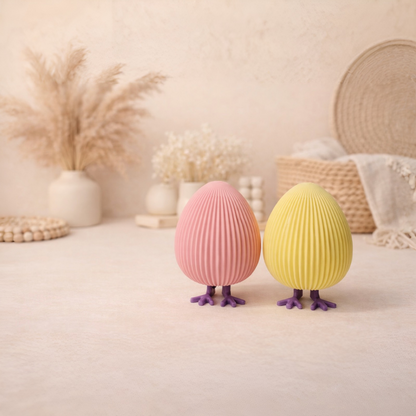 Skandi Deko-Ei mit Füßen | 3D-Druck | glatt, geriffelt oder rau