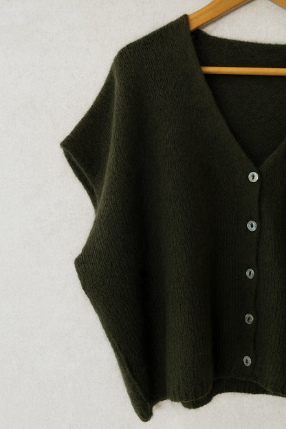 Strickweste Mohair khaki