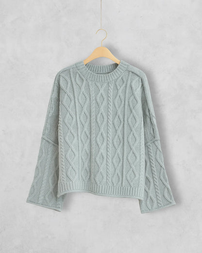 Strickpullover mit Zopfmuster aus Baumwolle - Elli by Lena & Lisa