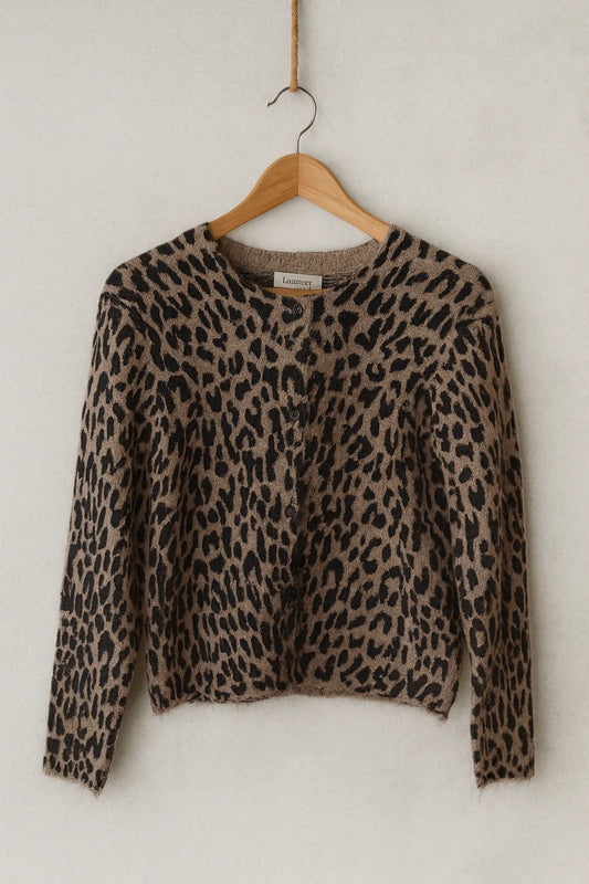 Flauschige Strickjacke im Leopardenmuster - Elli by Lena & Lisa